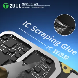 2UUL DA12 MicroFix Hook for Phone PCB Underfill Clean 3 Blades with Ultralight Carbon Fiber Holder Set