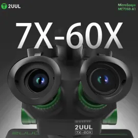 2UUL MC7060-A1 Microscope 7-60X Zoom Trinocular Precision Microscope
