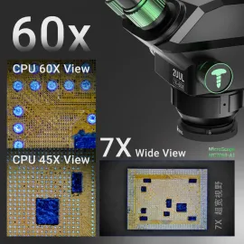 2UUL MC7060-A1 Microscope 7-60X Zoom Trinocular Precision Microscope