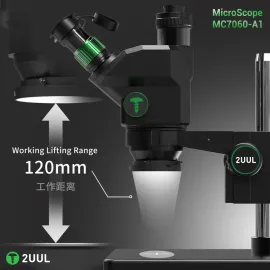 2UUL MC7060-A1 Microscope 7-60X Zoom Trinocular Precision Microscope