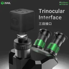 2UUL MC7060-A1 Microscope 7-60X Zoom Trinocular Precision Microscope