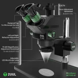2UUL MC7060-A1 Microscope 7-60X Zoom Trinocular Precision Microscope