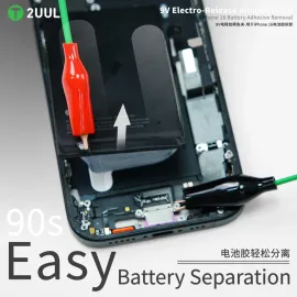 2uul PW03 9V Electro-Release Alligator Clip with Type-C Port for iPhone 16 Battery Adhesive Removal