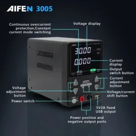 AIFEN 3005 30V 5A 150W Intelligent Adjustable DC Regulated Switching Power Supply