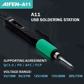 AIFEN A11 Portable USB Type-C Soldering Iron with C210 Tip Compatibility