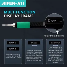 AIFEN A11 Portable USB Type-C Soldering Iron with C210 Tip Compatibility