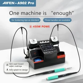 AIFEN A902 Pro Dual Station Soldering Rework Station for PCB Repair with C115 C210 C245 Handle Support