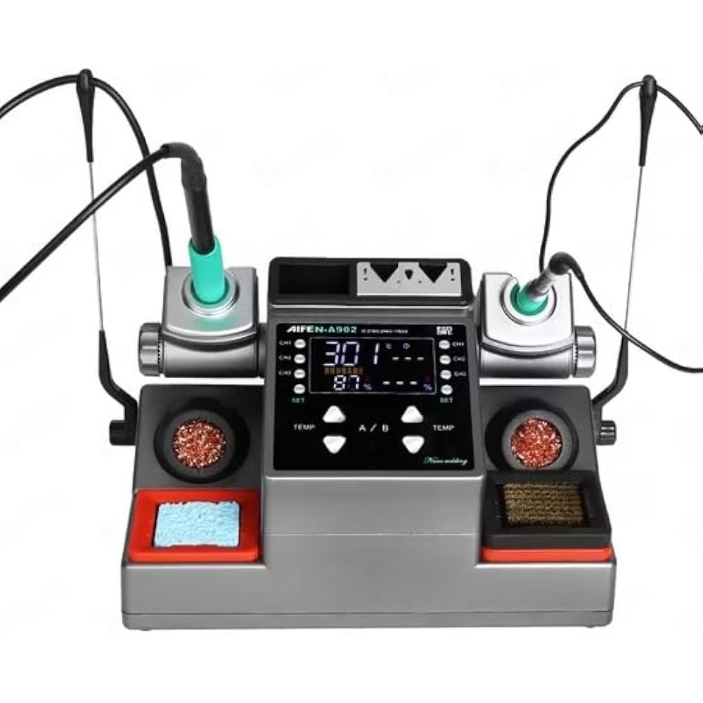 AIFEN A902 Dual Station Soldering Rework Station with C115 C210 C245 Handle Support