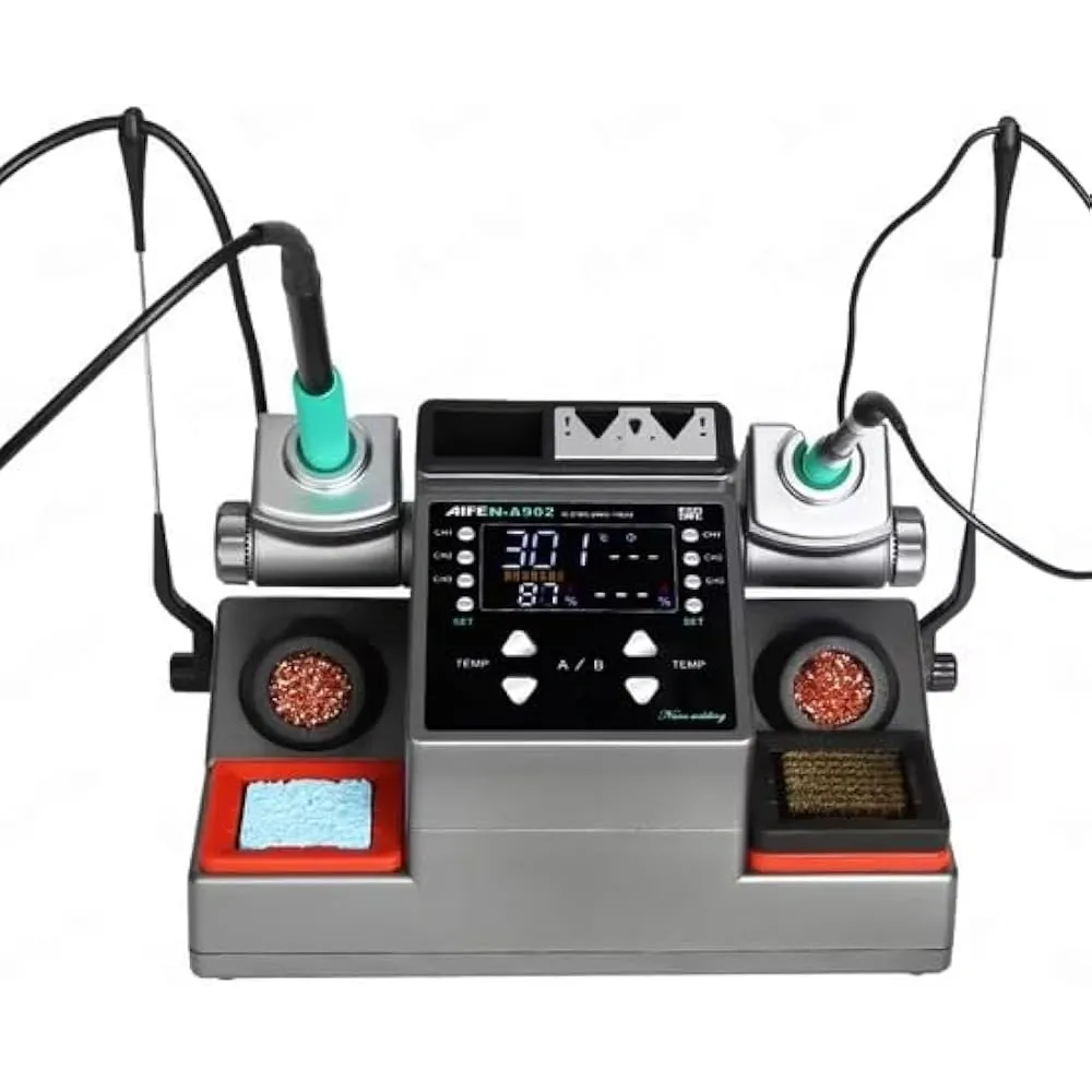 AIFEN A902 Dual Station Soldering Rework Station with C115 C210 C245 Handle Support