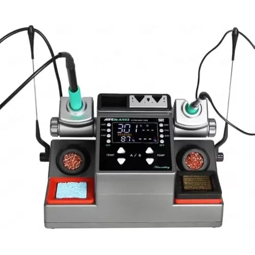 AIFEN A902 Dual Station Soldering Rework Station with C115 C210 C245 Handle Support