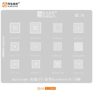 AMAOE QU-6 0.12mm Qualcomm CPU BGA Reballing Stencil