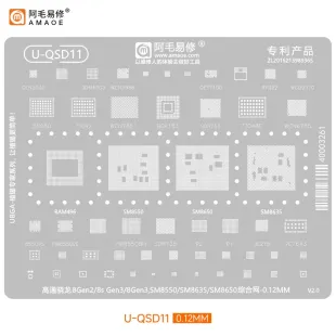 AMAOE U-QSD11 Qualcomm Snapdragon CPU BGA Reballing Stencil