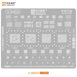 AMAOE U-QSD12 Qualcomm Snapdragon CPU & IC BGA Reballing Stencil