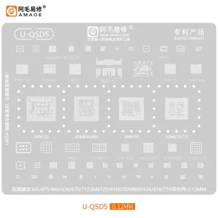 AMAOE U-QSD5 Qualcomm Snapdragon CPU & RAM BGA Reballing Stencil