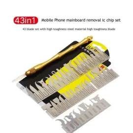 B&R X4301 43-in-1 BGA Maintenance Knife Set for iPhone CPU, NAND & IC Glue Removal