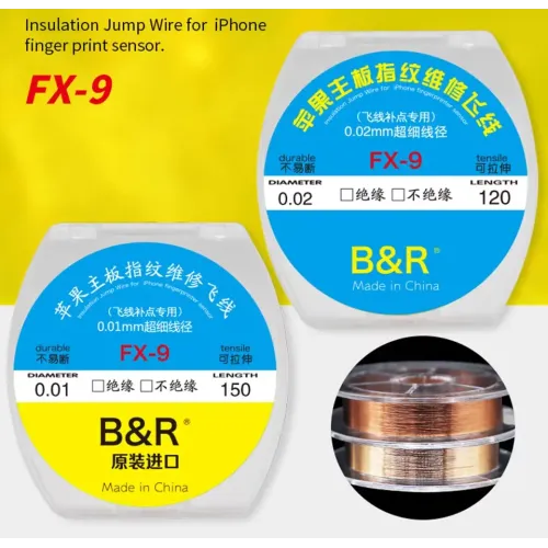 B&R FX-9 Ultra Fine Jumper Wire 0.01mm for Mobile Motherboard & PCB Repair