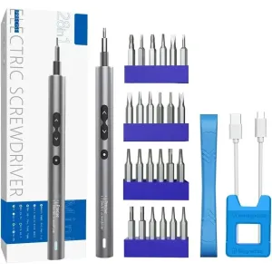 Mini Power Automatic Screwdriver, 28 IN 1 Electric Cordless Precision Screwdriver Set with 24 Bits Rechargeable Portable