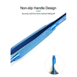 Blue 0.15 Titanium Precision Tweezers for IC Work – Straight / Bent